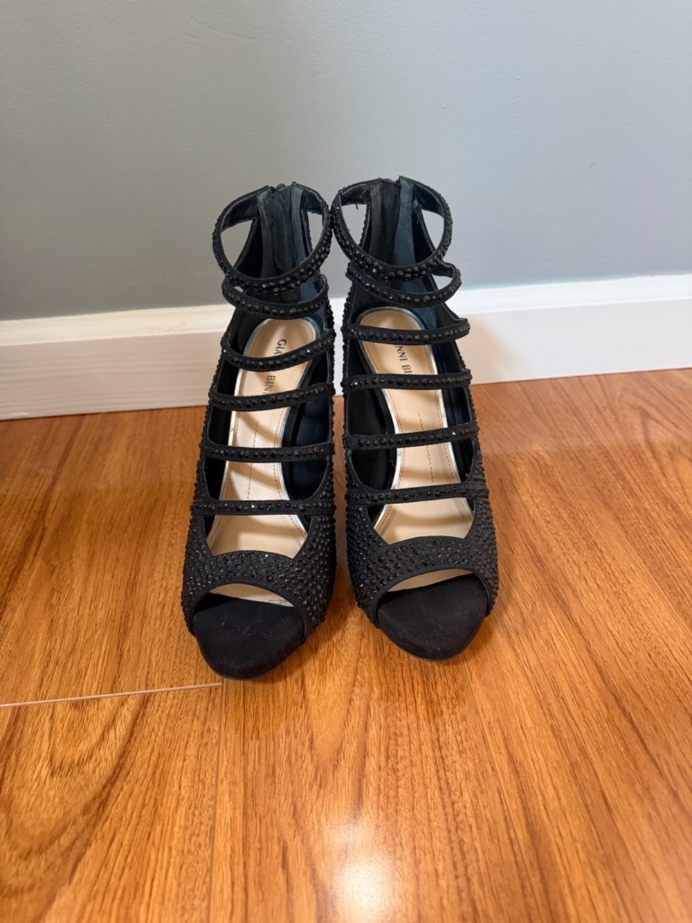 Gianni Bini Heels - Black Rhinestones - Size 8.5